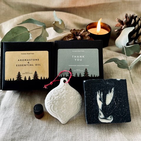 Aroma stone with essential oil & Soap Gift
