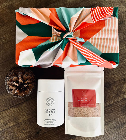 Lemon Myrtle Tea & Rose Bath Salts Gift Set