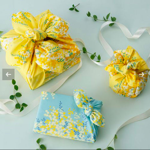 Furoshiki wrapping “ Mimosa| Blue |Yellow ”